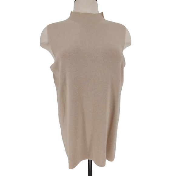 Ann Taylor Woman NEW Tan Soft Knit Sweater Sleeveless Tank Top Size XXL Pullover - Picture 1 of 8